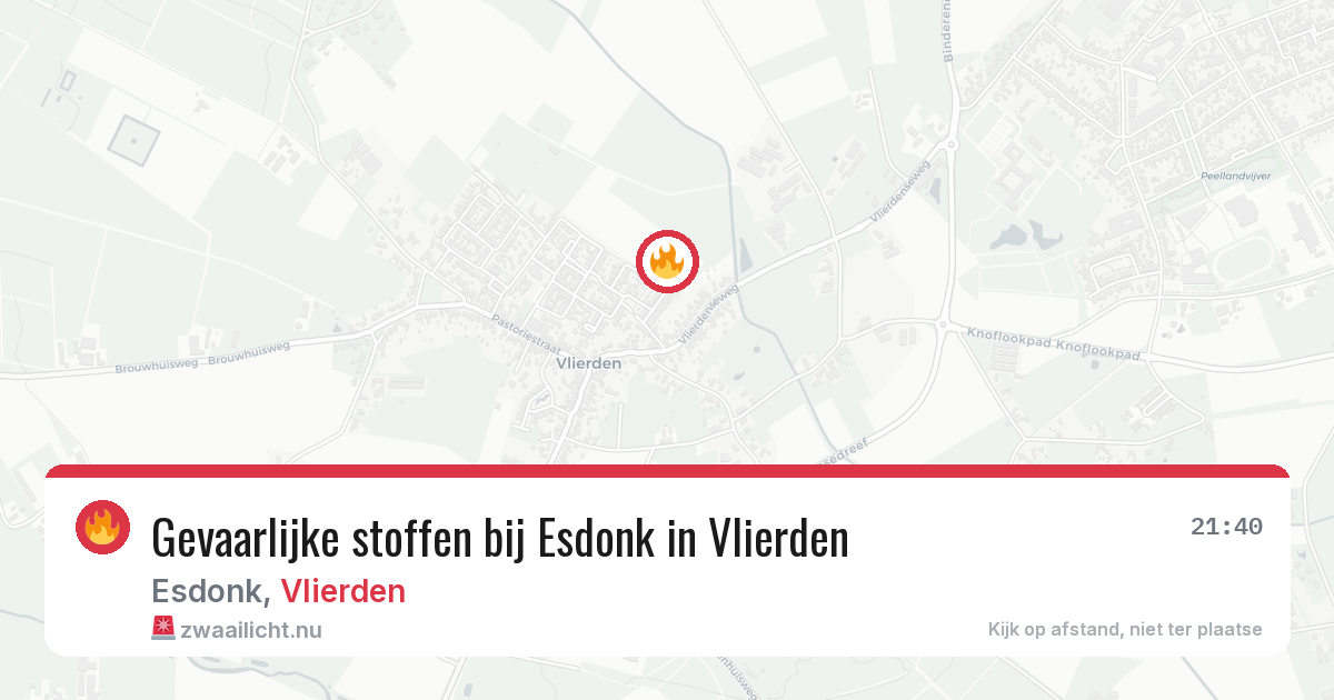 Gevaarlijke stoffen bij Esdonk in Vlierden — 4 jul 2026