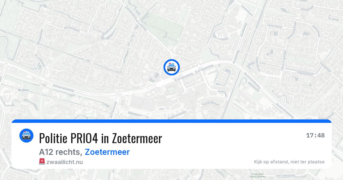 Politie PRIO4 in Zoetermeer — 25 jul 2026 | 🚨 Zwaailicht.nu
