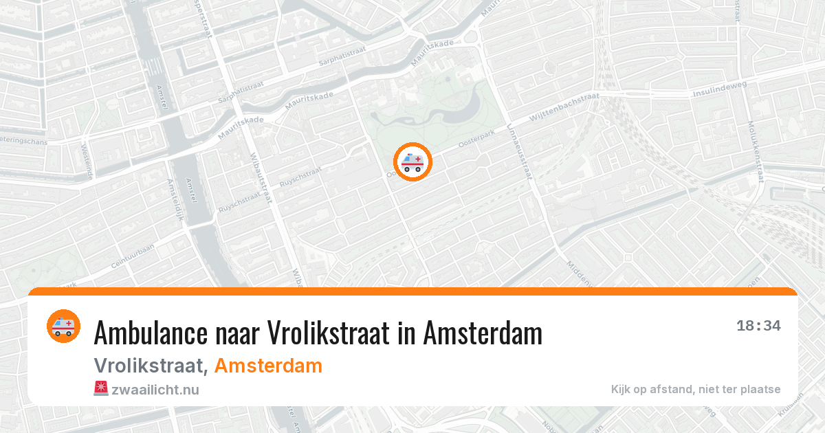 Ambulance naar Vrolikstraat in Amsterdam — 15 jul 2026
