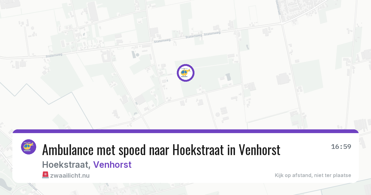 Ambulance met spoed naar Hoekstraat in Venhorst — 11 jul 2026
