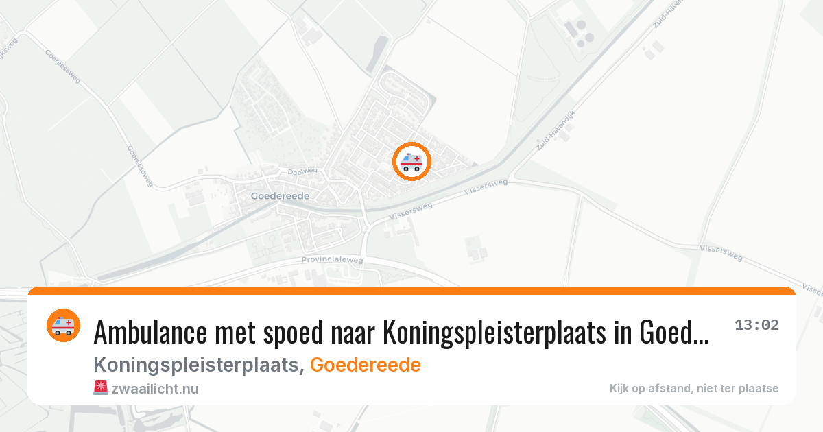 Ambulance met spoed naar Koningspleisterplaats in Goedereede — 6 jun 2026