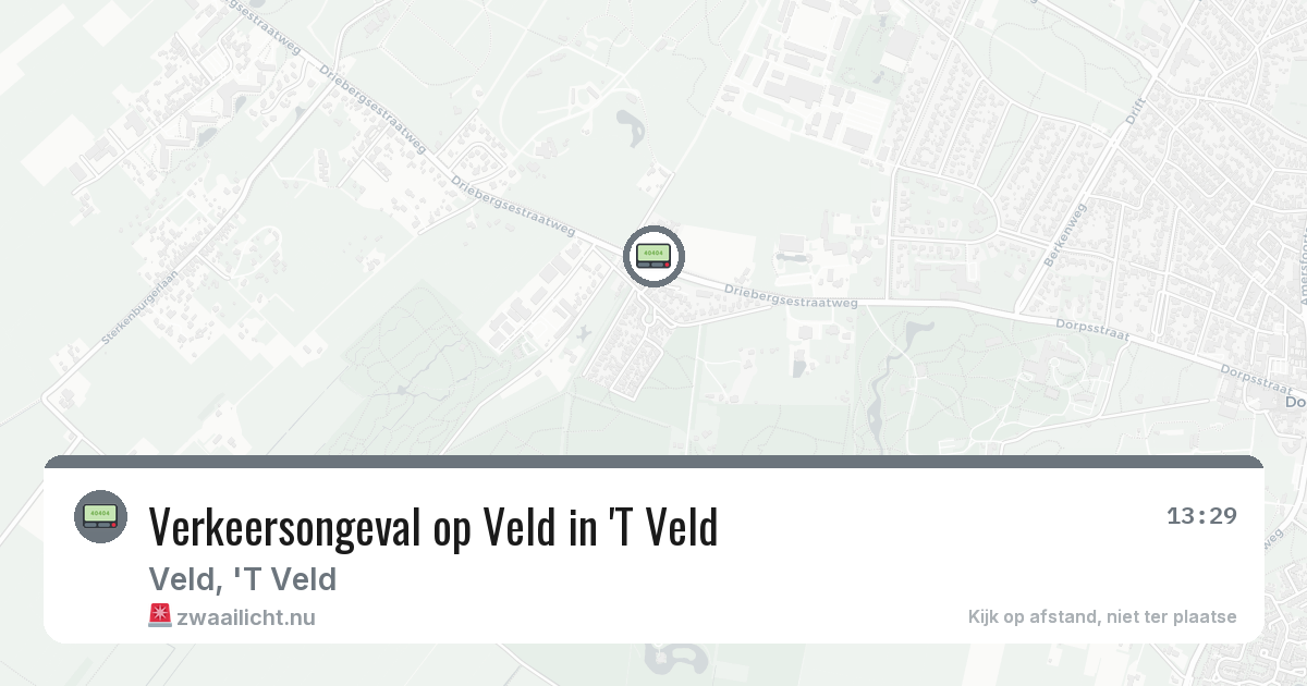 Verkeersongeval op Veld in 'T Veld — 29 jun 2026